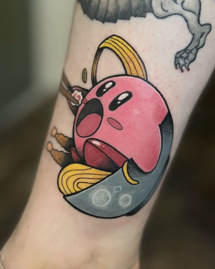 Tatouage de Kirbi en style cartoon par Coyote