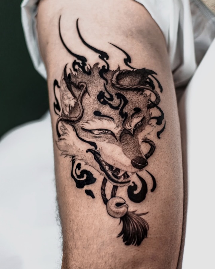 Tatouage de Kitsune japonais par Neko